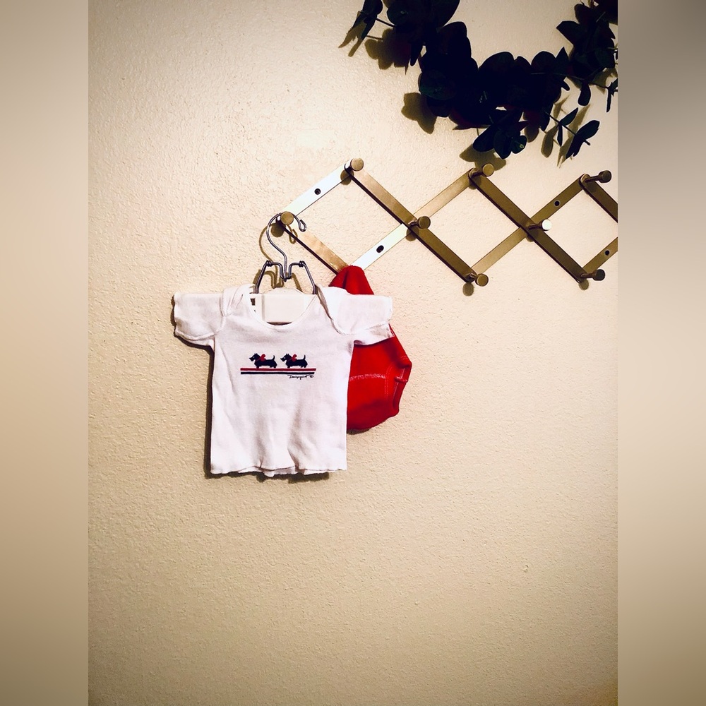 Vintage 12 Mo. Scottie Dog Tee and Red Terry Cloth Shorts